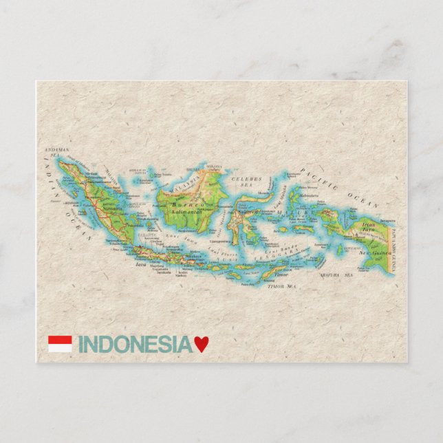 KARTPOSTKORT ♥ Indonesien Vykort (Framsida)