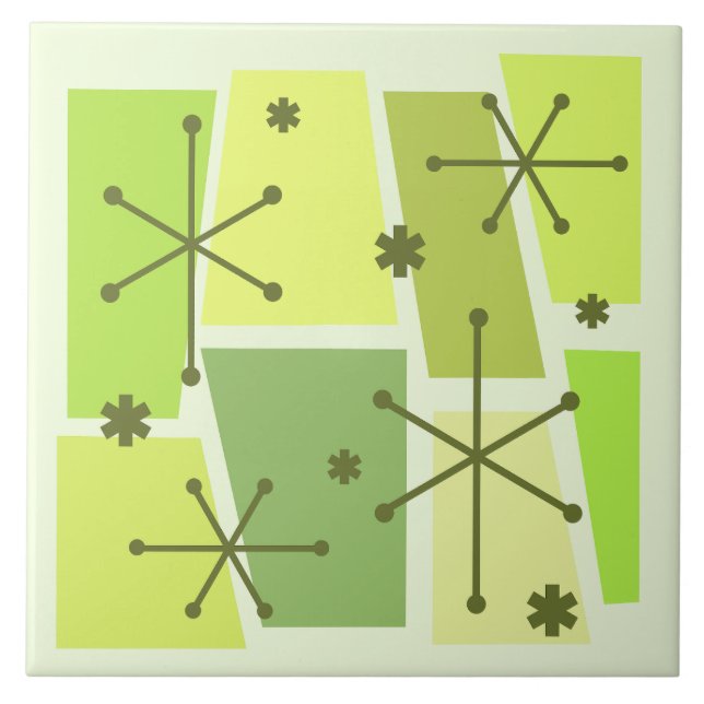 Kartreuse för atomålderspension kakelplatta (Framsidan)