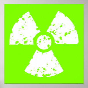 Kartreuse, Neon Grönt Radioactive Symbol Poster