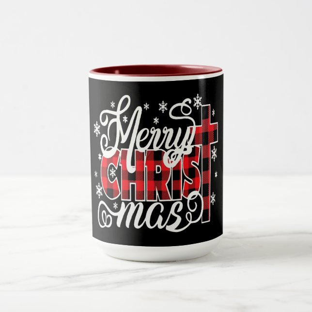 Karu CHRIST-design med kors och snöflingor Mugg (Center)