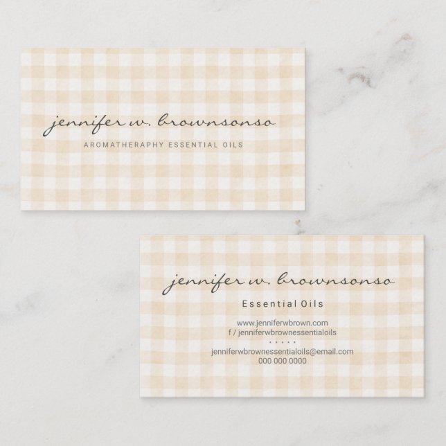 Karu Gingham Visitkort (Fram/baksida)