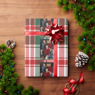 Karu glad jul familjefoto presentpapper