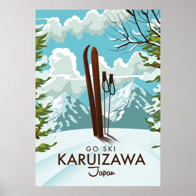 Karuizawa Japan Skiing-reseaffisch Poster (Framsidan)
