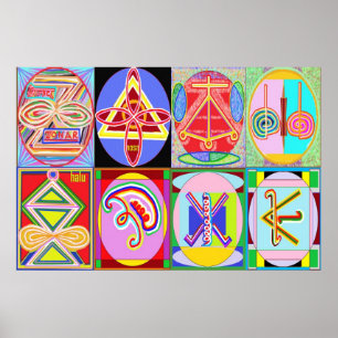 KARUNA REIKI = alla 8 symbolerna Poster