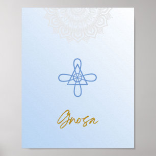 Karuna Reiki Gnosa Mandala Himlar Blue Poster