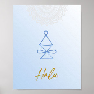 Karuna Reiki Halu Mandala Himlar Blue Poster