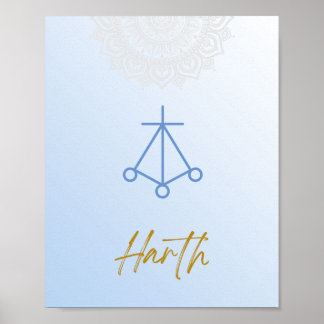 Karuna Reiki Harth Mandala Himlar Blue Poster