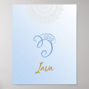 Karuna Reiki Iava Mandala Himlar Blue Poster
