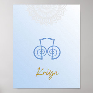 Karuna Reiki Kriya Mandala Himlar Blue Poster