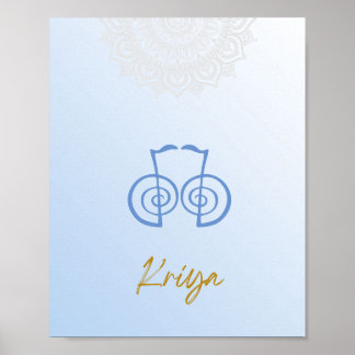 Karuna Reiki Kriya Mandala Himlar Blue Poster