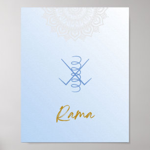 Karuna Reiki Rama Mandala Himlar Blue Poster