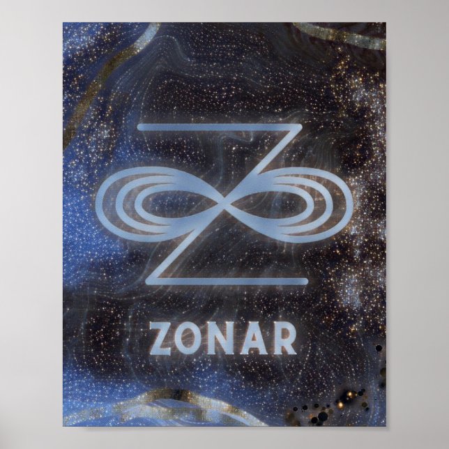 Karuna Reiki Zonar Star Marble Blue Poster (Framsidan)