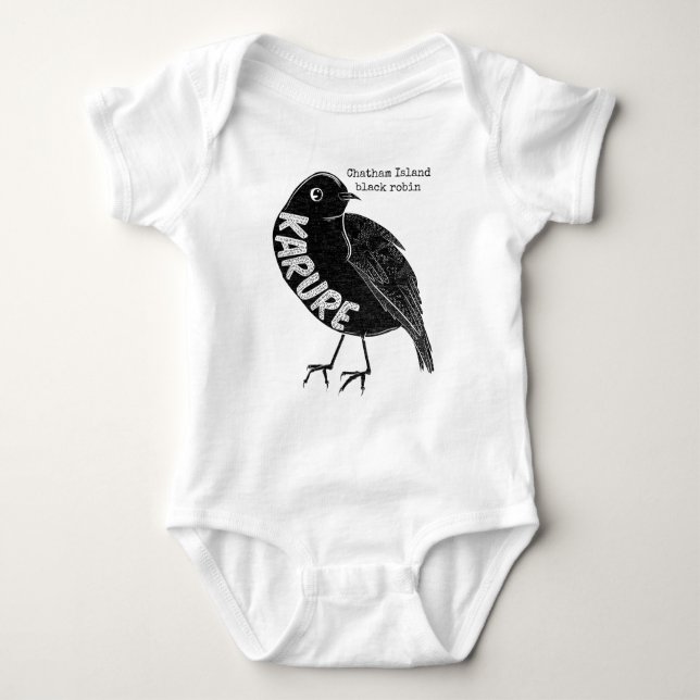 Karure Chatham Island Black robin T Shirt (Framsida)
