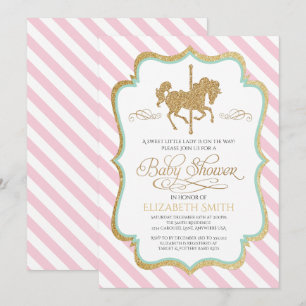 Karusell Baby Shower Inbjudan
