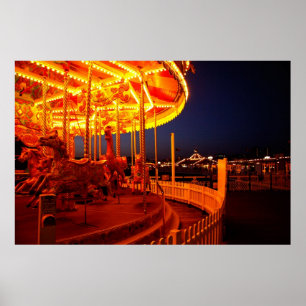 Karusell på den Brighton pir Poster
