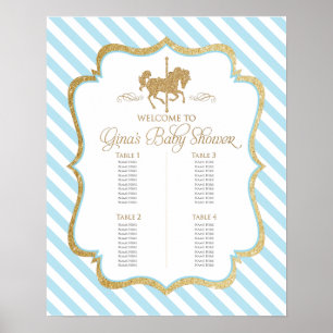 Karusell tema för baby boy baby shower sittplatska poster