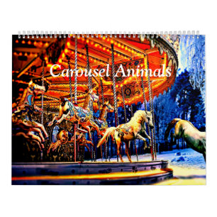 Karuselldjur - färgstarka och ljusa kalender