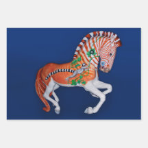 Karuselldjur Quagga Zebra Foto Inpackningspapper