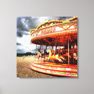 Karusellen på Brighton Beach Canvastryck