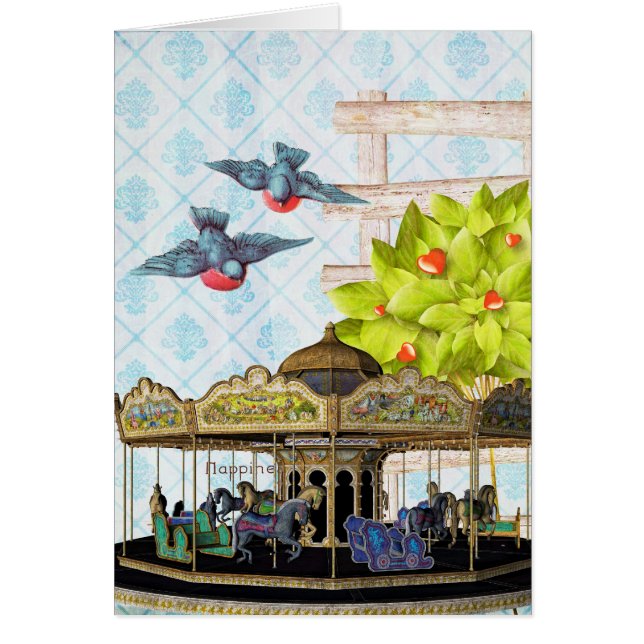 Karusellfåglar Hälsningskort (Framsidan)