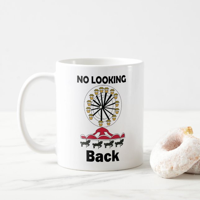 Karusellfärd Ingen tillbakablick Inspirerande Cita Kaffemugg (Med munk)
