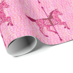 Karusellhäst - Fuchsia rosa Presentpapper