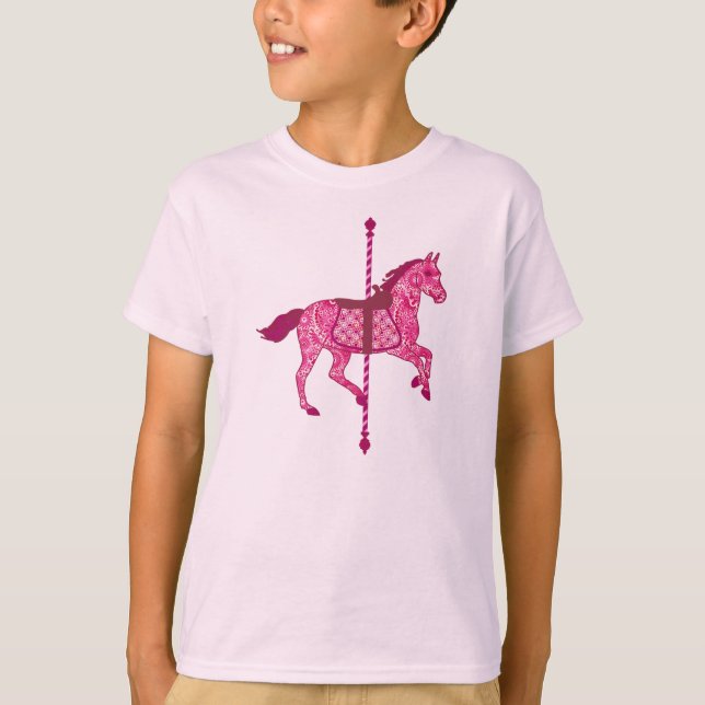 Karusellhäst - Fuchsia Rosa T-shirt (Framsida)