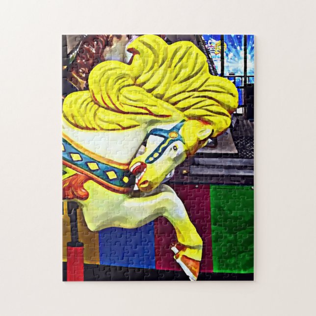 Karusellhäst med gul man pussel (Vertikal)