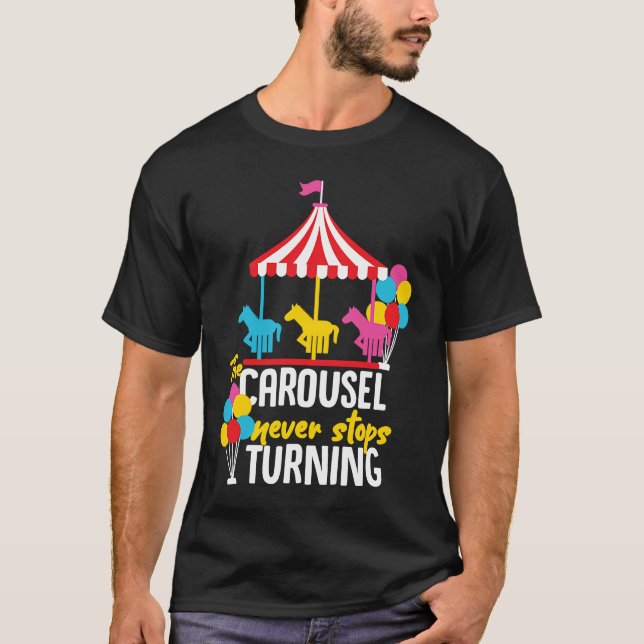 Karusellhäst Merry Go Round-design för flickor och T Shirt (Framsida)