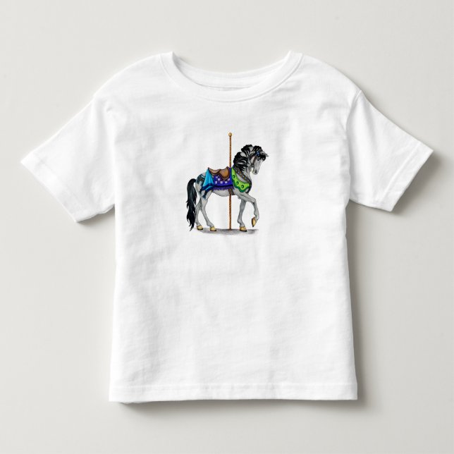 Karusellhäst T-shirts för småbarn (Framsida)