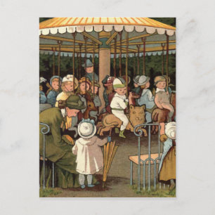 Karusellillustrationen av Vintagen Vykort
