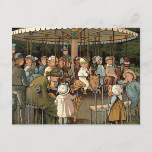 Karusellillustrationen av Vintagen Vykort