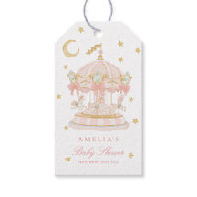 Karusellpresenttagg för baby shower med fantasiful