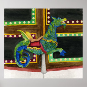 KarusellSeahorseaffisch/tryck Poster