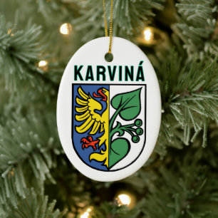 Karvinás vapen, Tjeckien Julgransprydnad Keramik