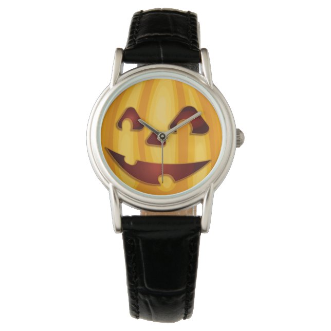 Karvpumpad pumpliknande Halloween-konstruktion Armbandsur (Framsida)