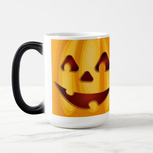 Karvpumpad pumpliknande Halloween-konstruktion Magisk Mugg (Vänster)
