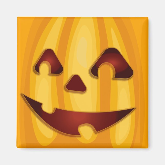 Karvpumpad pumpliknande Halloween-konstruktion Magnet (Framsidan)