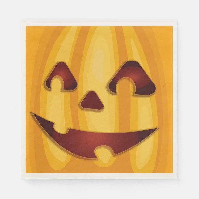 Karvpumpad pumpliknande Halloween-konstruktion Pappersservett (Framsidan)