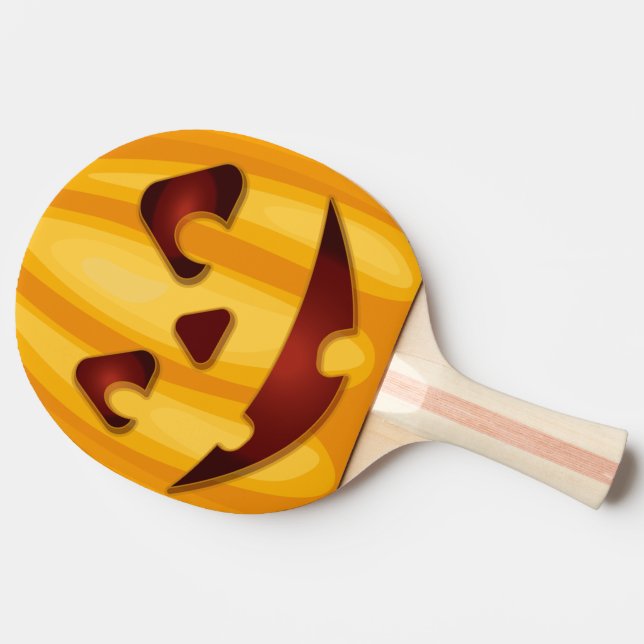 Karvpumpad pumpliknande Halloween-konstruktion Pingisracket (Baksidan )