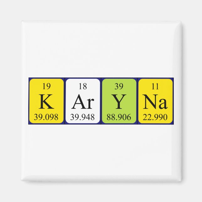 Karyna Periodisk bord namn magnet (Framsidan)