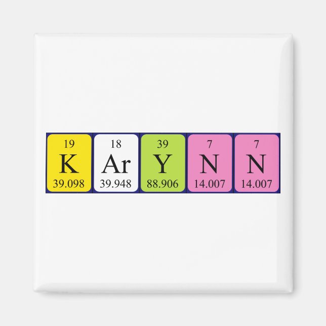 Karynn Periodisk bord namn magnet (Framsidan)