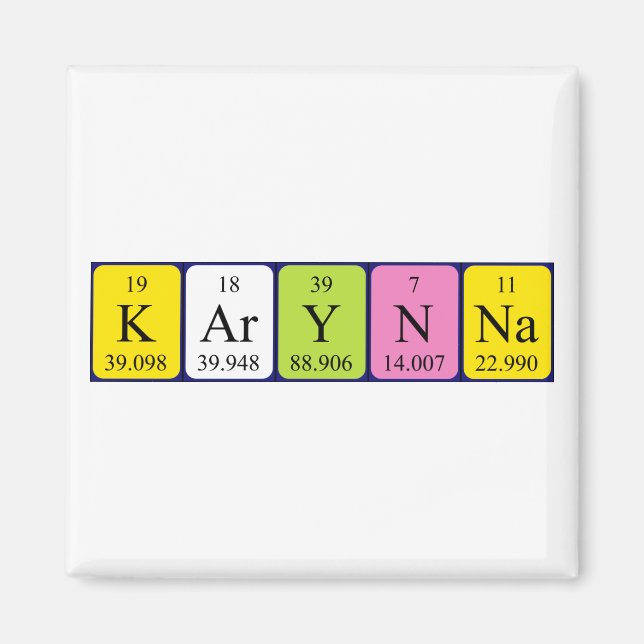 Karynna Periodisk bord namn magnet (Framsidan)