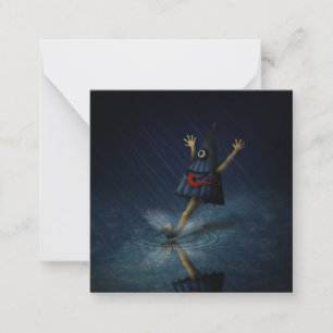 Kasa Obake Japansk paraplla Ghost Rainy Day Anteckningskort