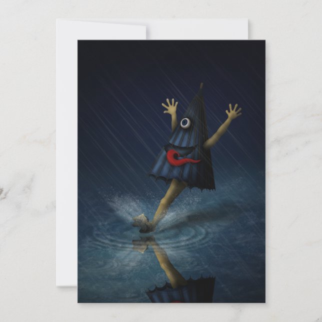 Kasa Obake Japanska paraplyorganisationen Ghost Ra Inbjudningar (Framsida)