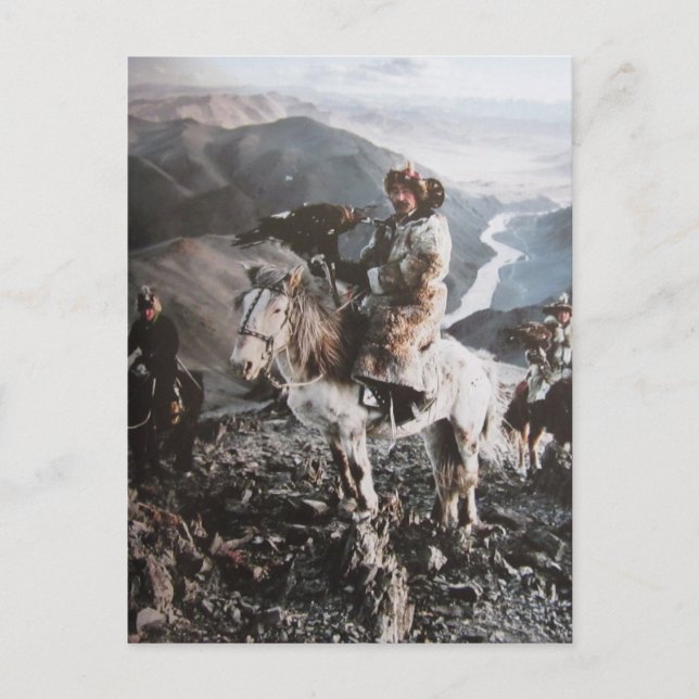 Kasachen von der Mongolei- Postkarte Vykort (Framsida)