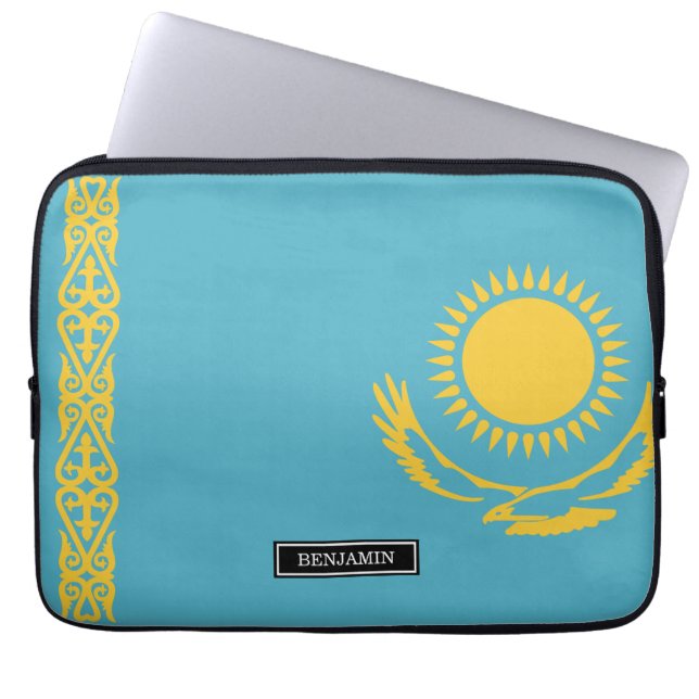 Kasakhstan flagga laptop fodral (Framsidan)