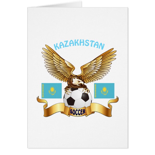 Kasakhstan fotbolldesigner hälsningskort (Framsidan)