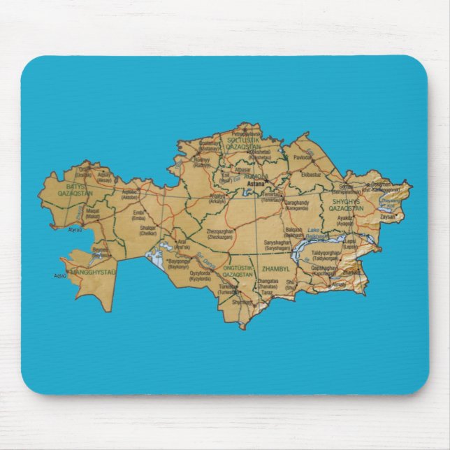 Kasakhstan karta Mousepad Musmatta (Framsidan)