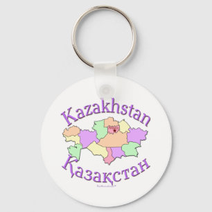 Kasakhstan karta nyckelring